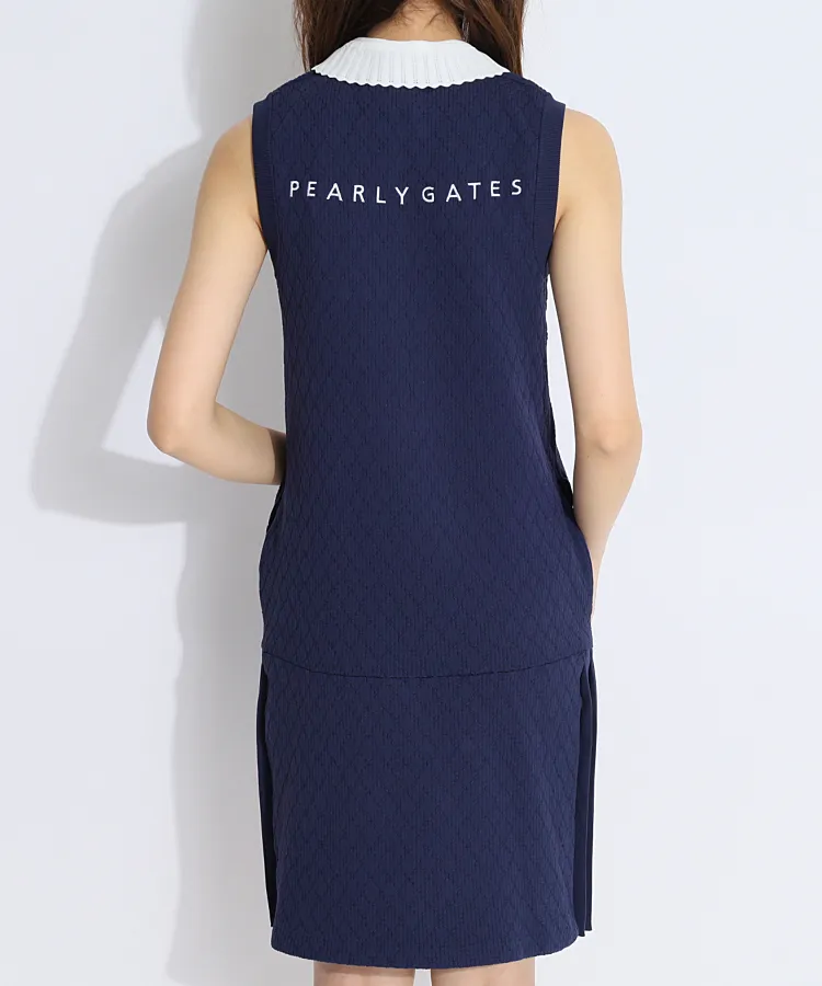 パーリーゲイツ PG サイドプリーツ2WAYノースリーブニットワンピース