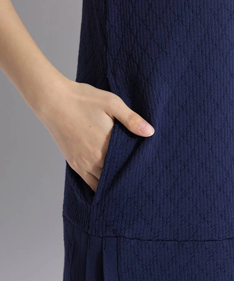 パーリーゲイツ PG サイドプリーツ2WAYノースリーブニットワンピース  